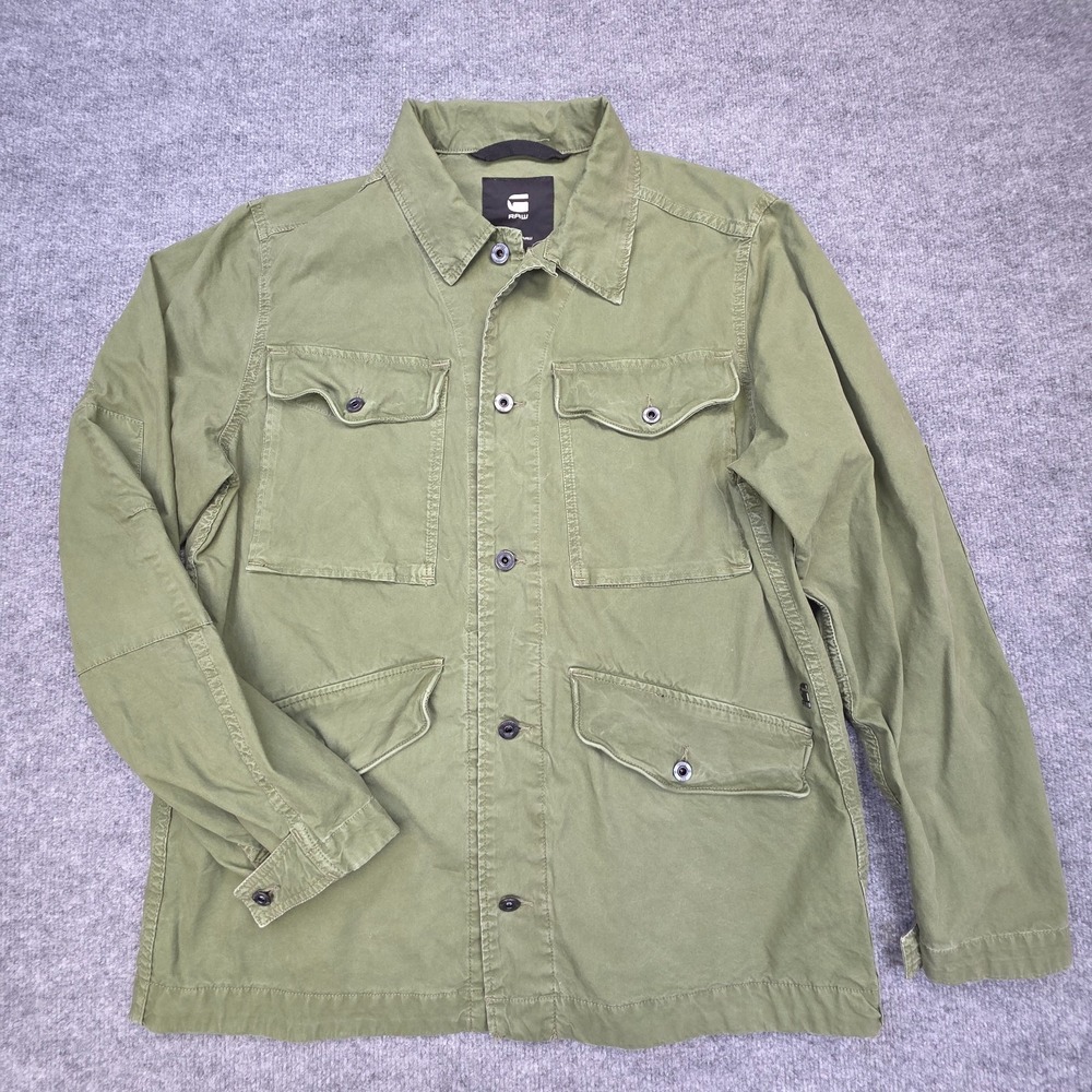 G Star Vodan Worker Overshirt Mens XL Green Army Military Utility Chore
